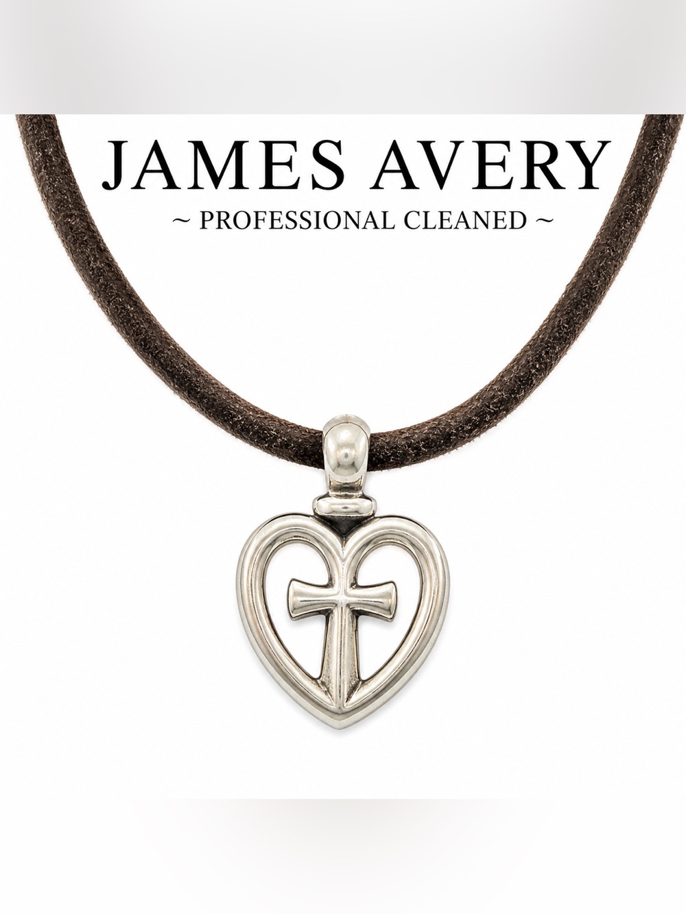 James Avery Retired Love Cross Sterling Necklace Unisex Faith Jewelry UniSex